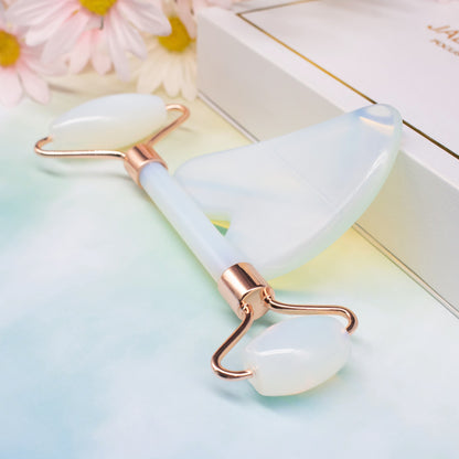 Luxury Opal Face Roller Set – Facial Massage Tool for Skin Lifting, Glow & Anti-Aging (UAE)