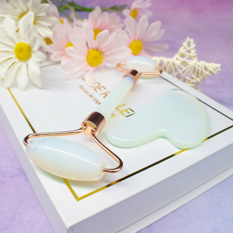 Luxury Opal Face Roller Set – Facial Massage Tool for Skin Lifting, Glow & Anti-Aging (UAE)