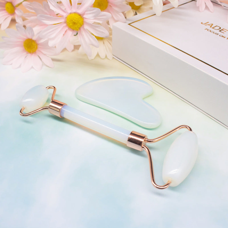Luxury Opal Face Roller Set – Facial Massage Tool for Skin Lifting, Glow & Anti-Aging (UAE)