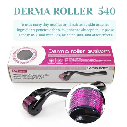 Derma Roller System – Microneedling Skin & Hair Growth Roller for Acne Scars, Beard Growth & Skin Rejuvenation (UAE)