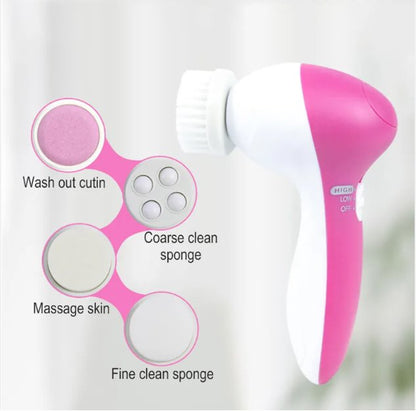 5-in-1 Facial Cleansing Brush – Electric Deep Clean & Exfoliating Skin Care Tool (UAE)