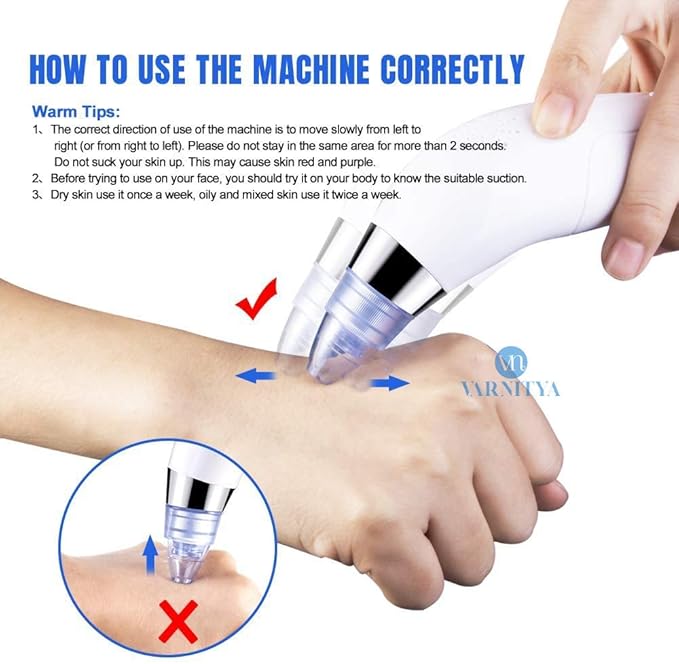 Instructions on how to use a machine correctly with a close-up of hands and text.