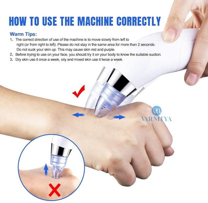 Instructions on how to use a machine correctly with a close-up of hands and text.