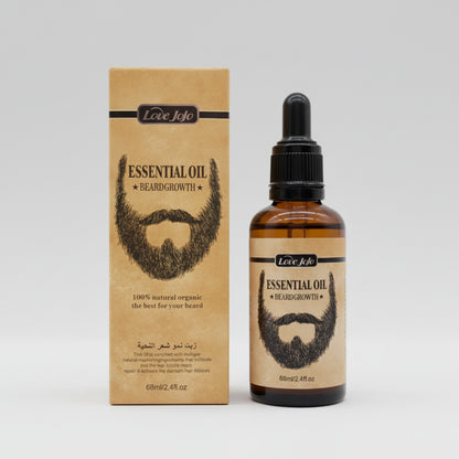 Bottle and box of Loco Solo Essential Oil Beard Growth on a white background
