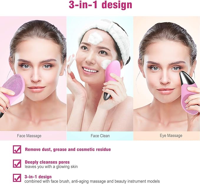 Facial Cleansing Brush for Women – Electric Deep Pore Cleanser for Clear & Glowing Skin (UAE)