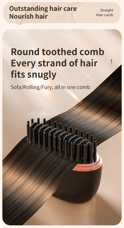 Mini Wireless Hair Straightener Comb – Portable Rechargeable Anti-Frizz Styling Brush (UAE)