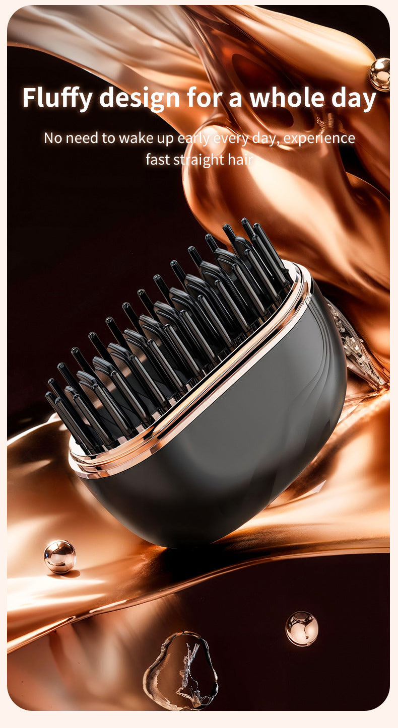 Mini Wireless Hair Straightener Comb – Portable Rechargeable Anti-Frizz Styling Brush (UAE)