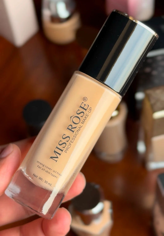 Miss Rose Liquid Foundation – Full Coverage, Long-Lasting Matte Finish Makeup for Flawless & Smooth Skin (UAE)
