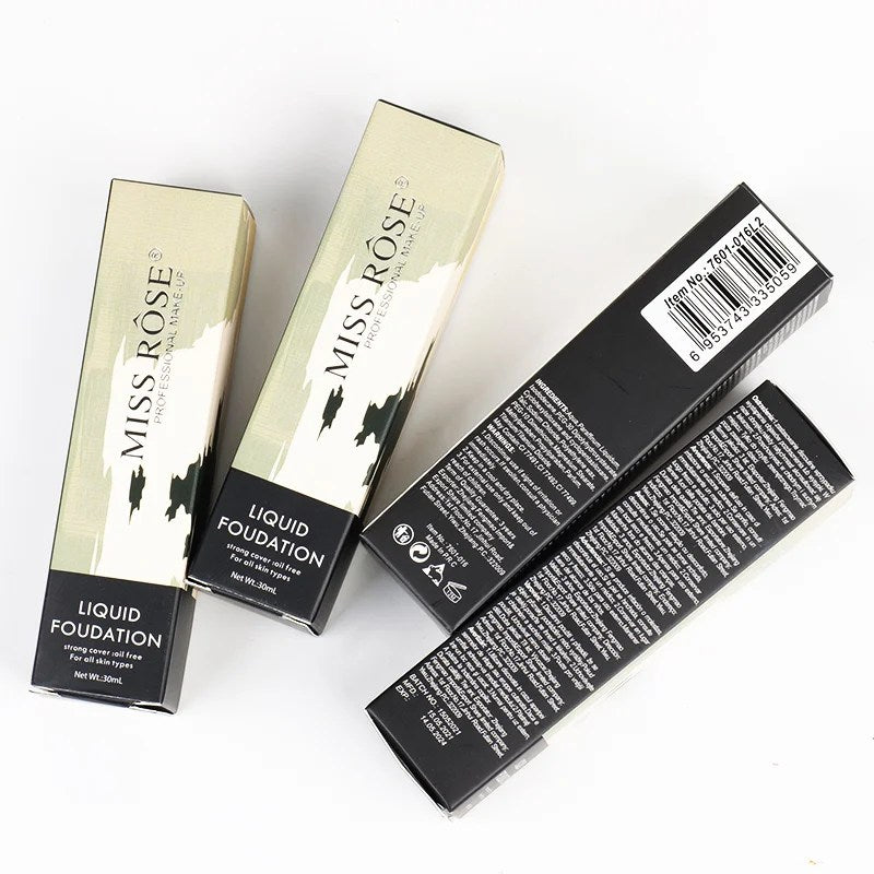 Miss Rose Liquid Foundation – Full Coverage, Long-Lasting Matte Finish Makeup for Flawless & Smooth Skin (UAE)