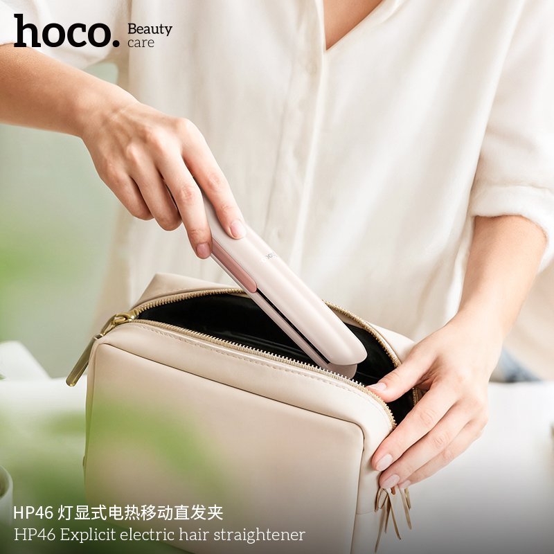 Hoco Portable Wireless Hair Straightener Brush – Mini Rechargeable Anti-Frizz Styling Comb (UAE)
