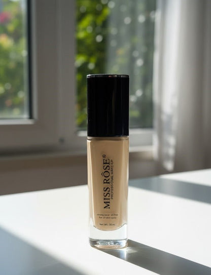 Miss Rose Liquid Foundation – Full Coverage, Long-Lasting Matte Finish Makeup for Flawless & Smooth Skin (UAE)